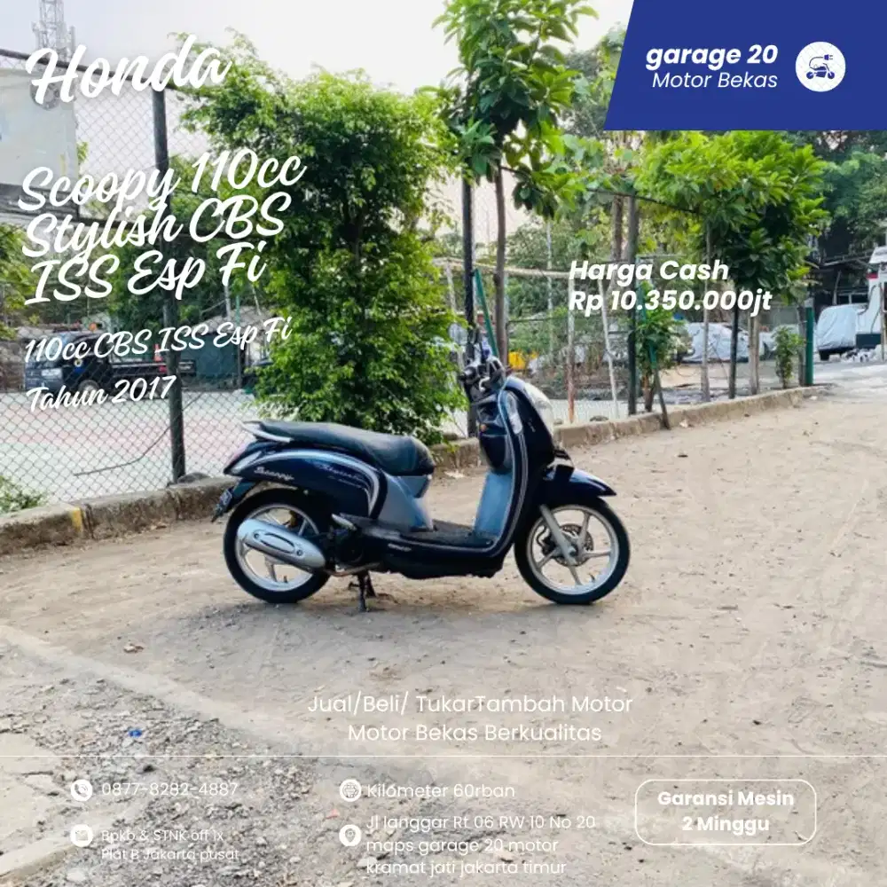 Honda Scoopy 110cc Stylish CBS ISS Esp Fi Tahun 2017 Pajak Off