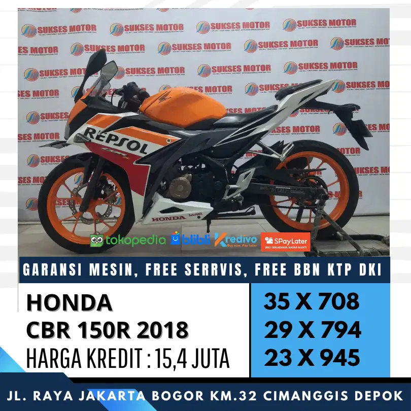 CBR 150R REPSOL 2018 MULUS PROMO GRATIS BALIK NAMA KTP DKI