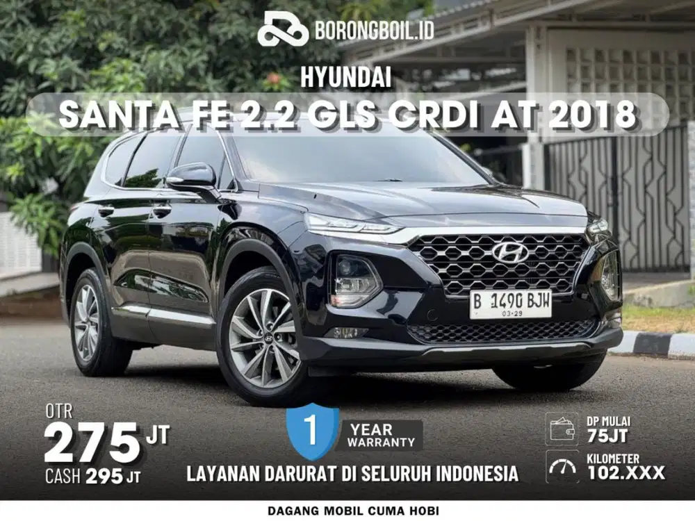 [TERMURAH] HYUNDAI SANTA FE 2.2 GLS CRDI AT 2018 HITAM | KM 102RB