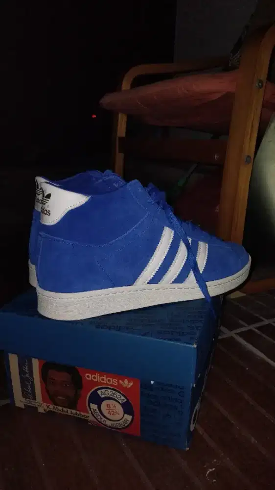 Adidas Jabbar High Blue Suede Original (Box Lengkap) -Size 42.5/8.5 US