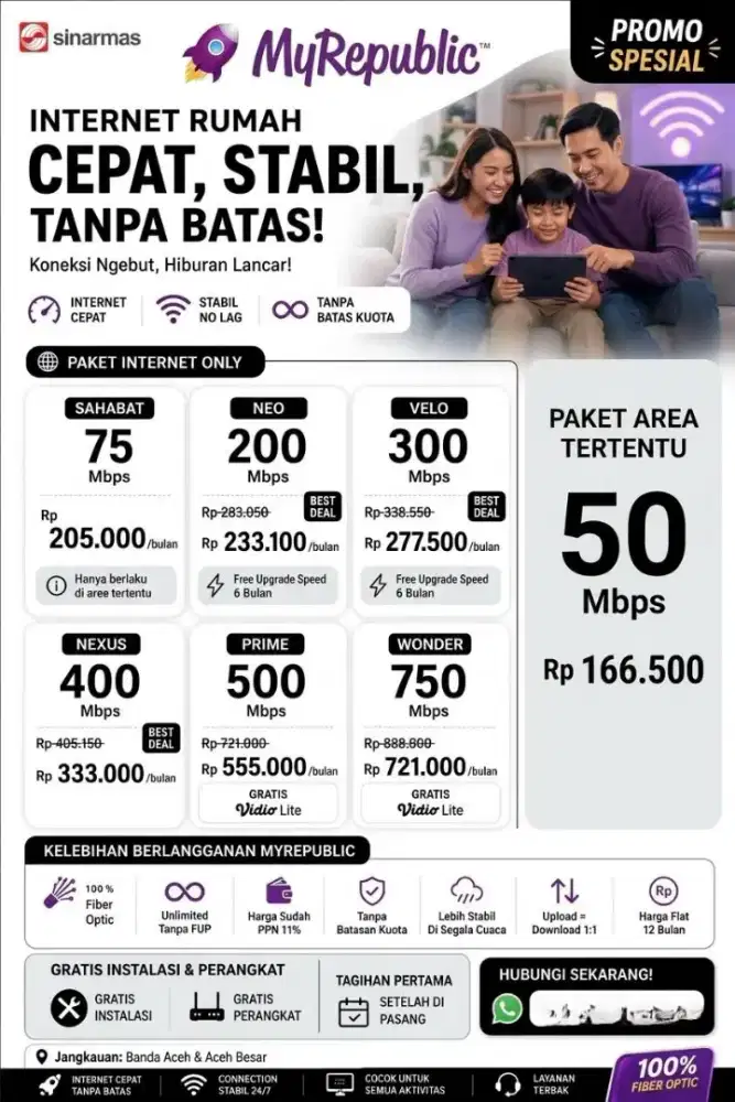 PROMO PEMASANGAN BARU WIFI MY REPUBLIC