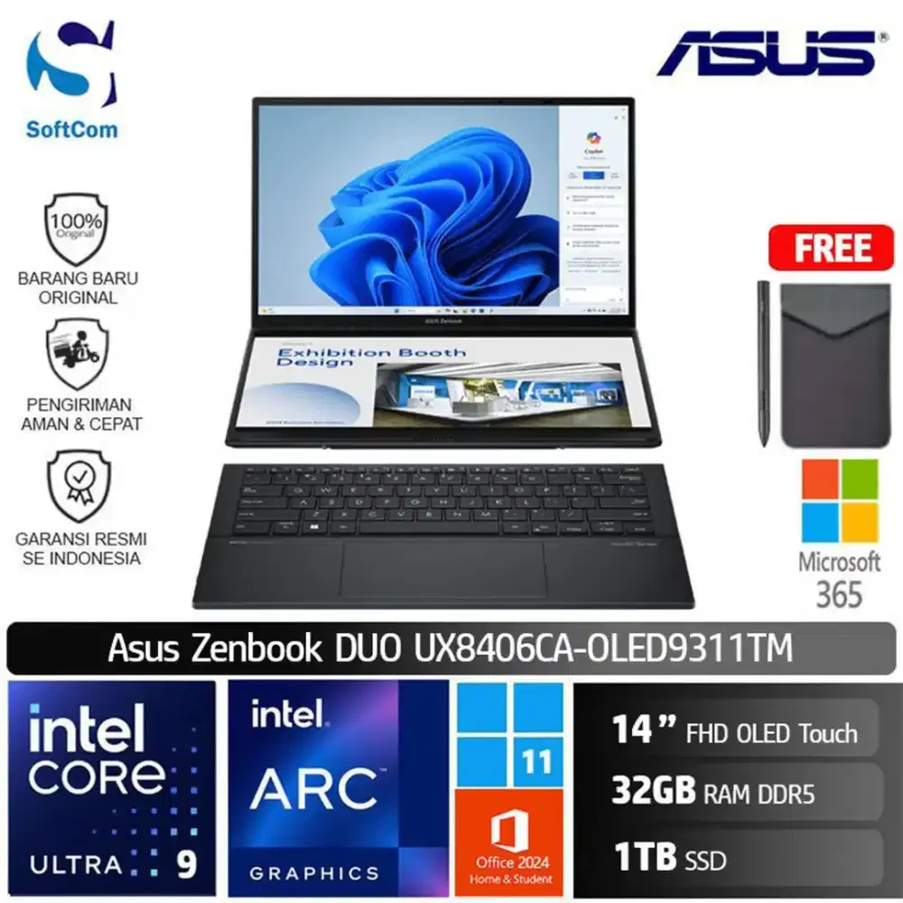 Cicilan laptop Asus ZenBook duo ssd 1tb gratis 2x cicilan