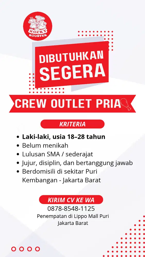 Crew Outlet Ayam Goreng - Rocky Rooster Lippo Mall Puri