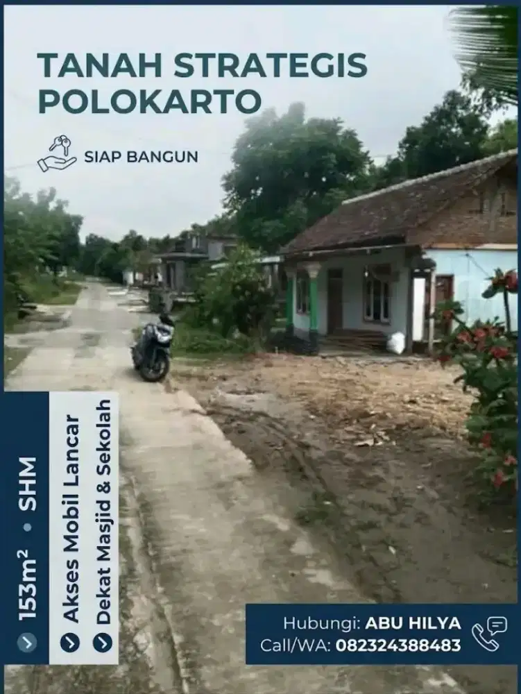 Dijual Tanah Strategis Siap Bangun di Mranggen Polokarto Sukoharjo