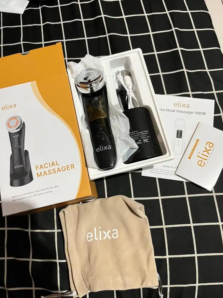 Elixa facial massager alat pihat wajah