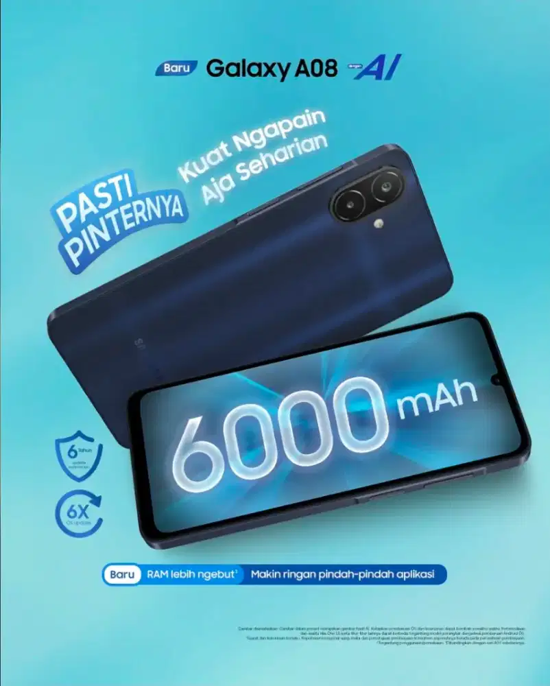 Samsung A08 4/128 dark blue full package bisa kredit
