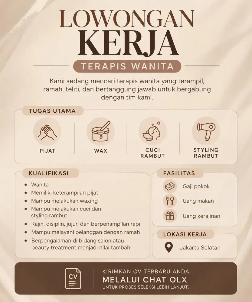 LOKER TERAPIS WANITA