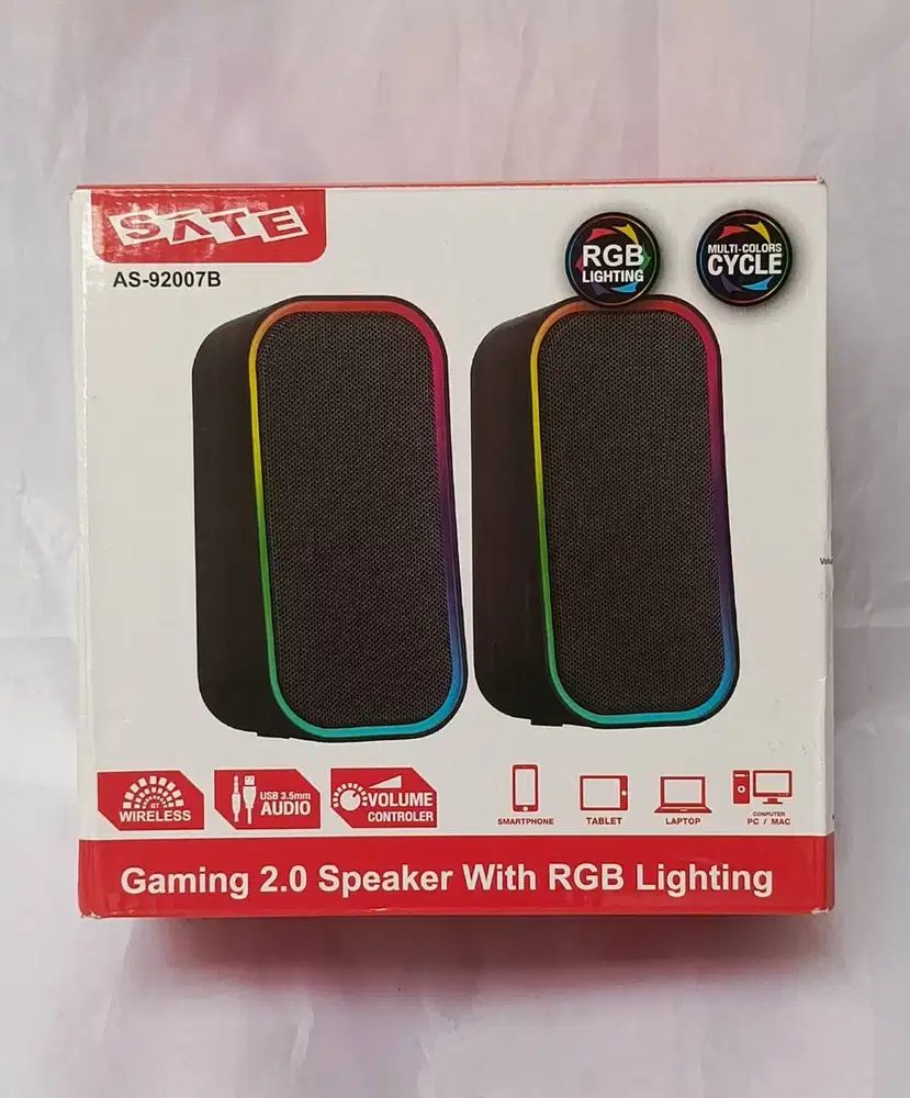 Speaker Gaming Mini Bluetooth dengan Lampu RGB, Suara NgeBass,