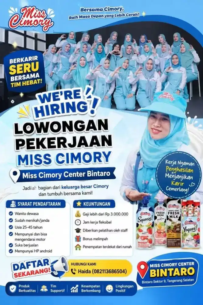 Lowongan kerja ibu ibu Miss Cimory