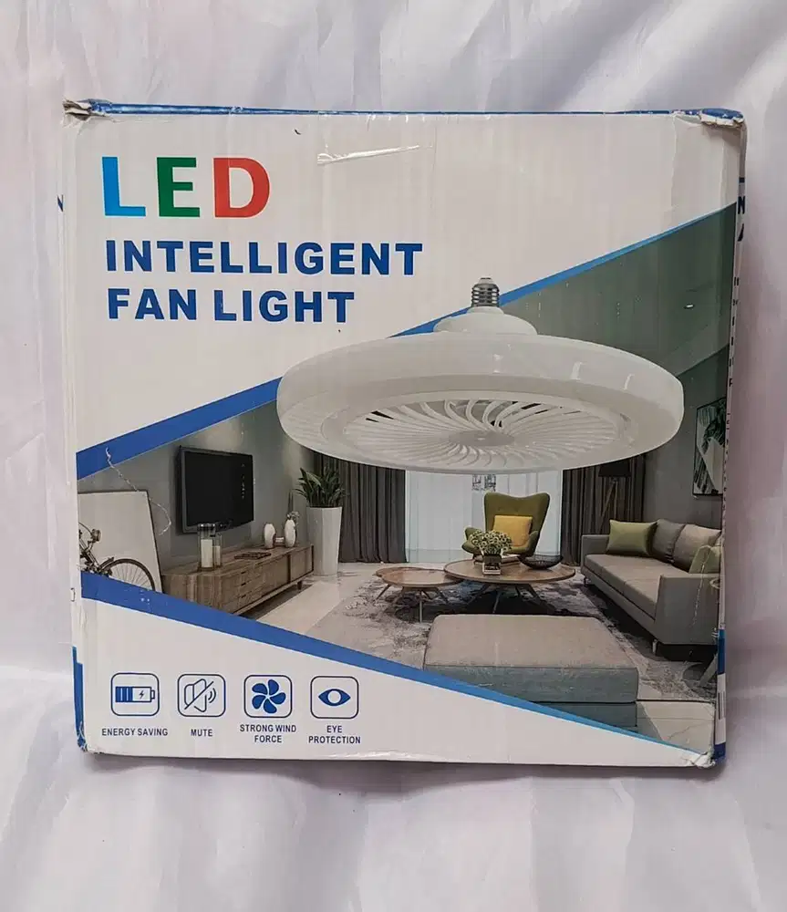 Lampu LED dengan Kipas ditengah USATON 50W 3 warna Pakai Remote.