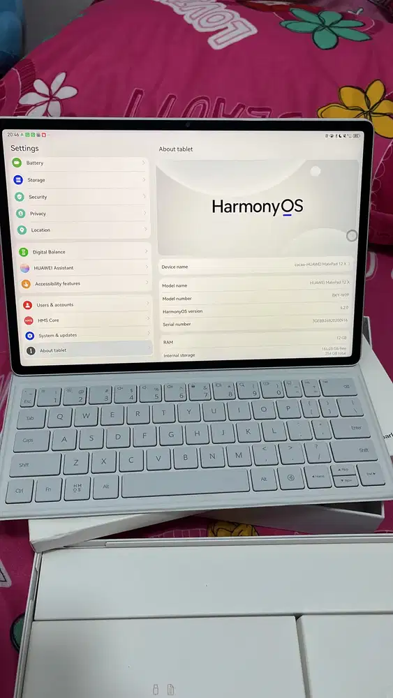 Merek Huawei Matepad 12x th 2025 paper matte edition, pemakaian 1th