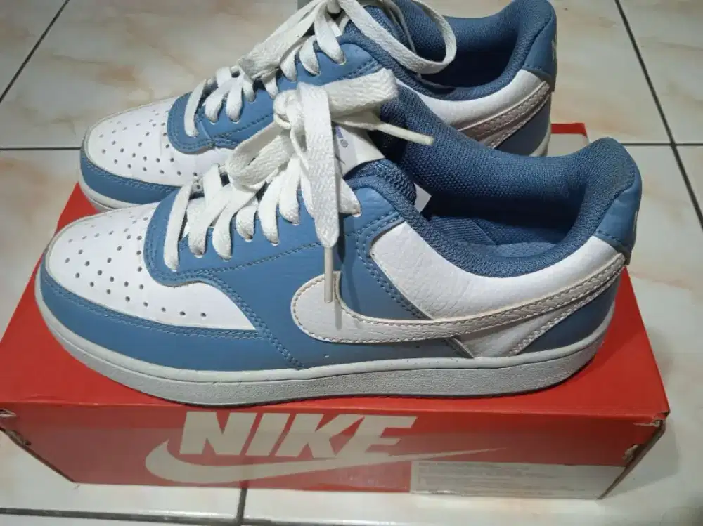 Nike Court Vision Low White Smoky Blue Original Size 37.5