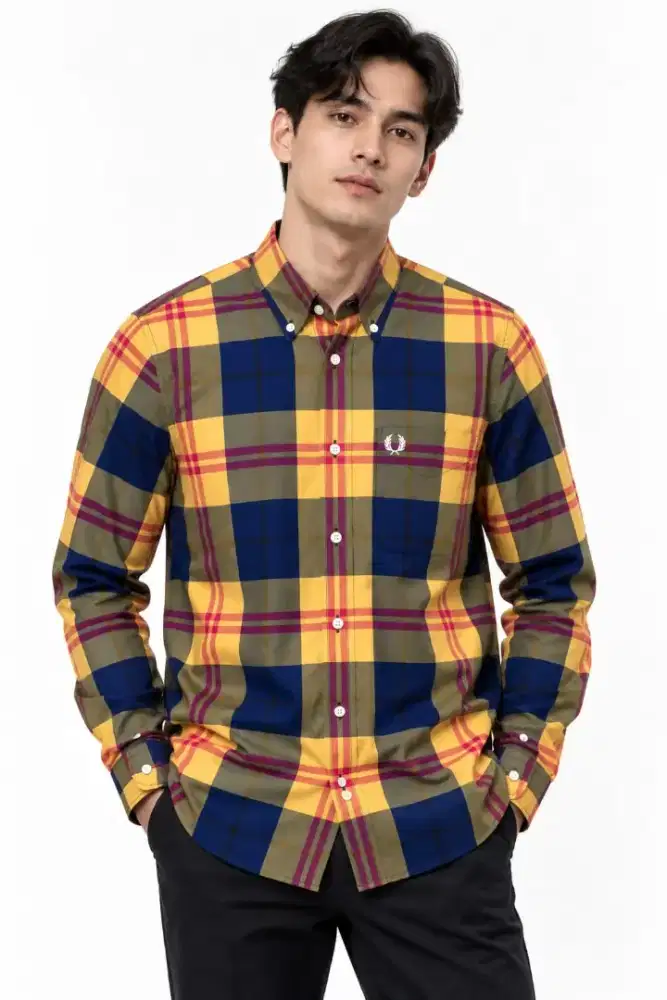 Kemeja Long Shirt FRED PERRY yellow Size XS