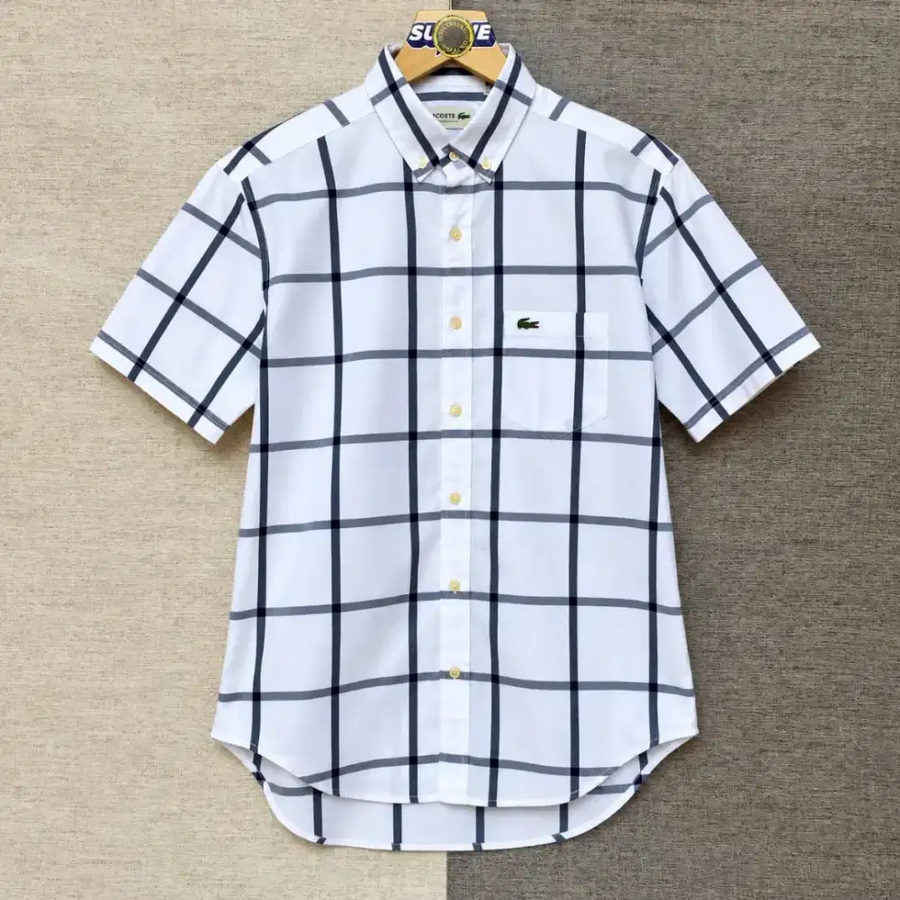 Kemeja short sleeve LACOSTE white colour Size S