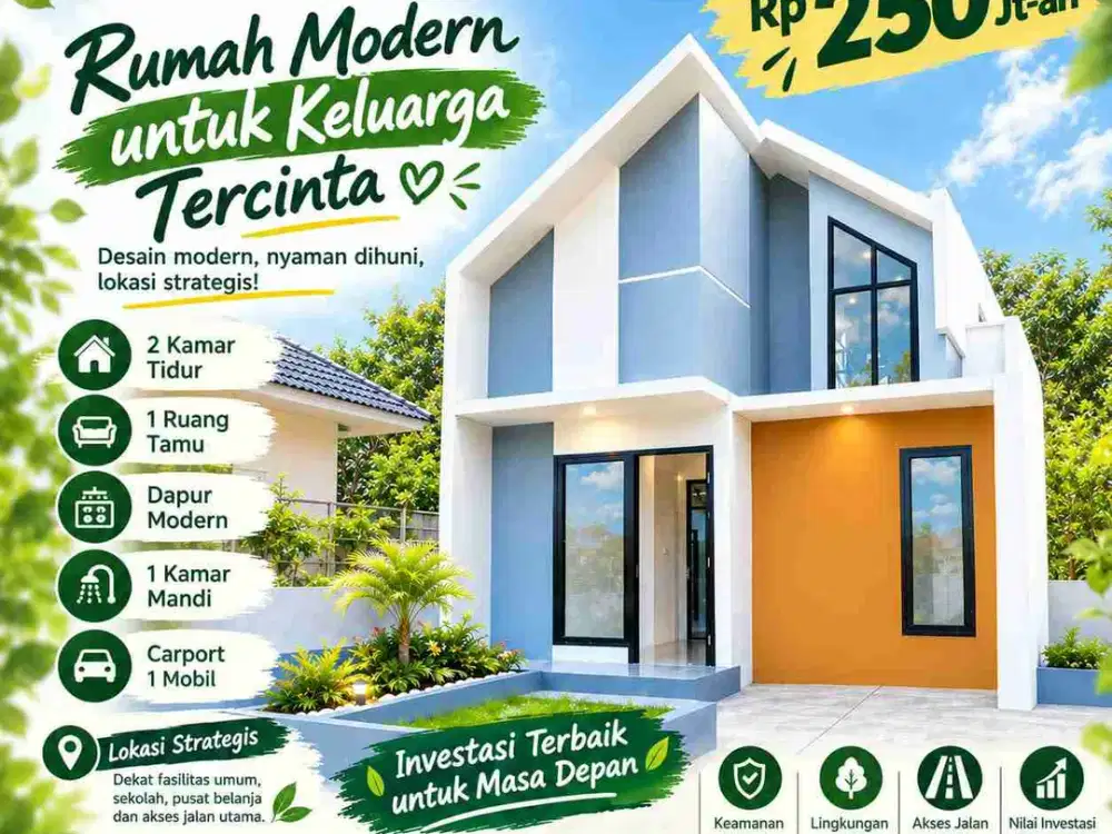.Dijual Rumah Cinangka Depok 250JT DP 50% Sisa Angsur - Ready Stock /.inden + custom