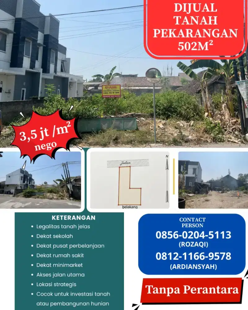 DIJUAL TANAH PEKARANGAN MURAH