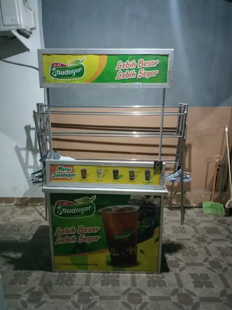 Booth Jualan Minuman Es Teh Saudagar Bekas Siap Pakai