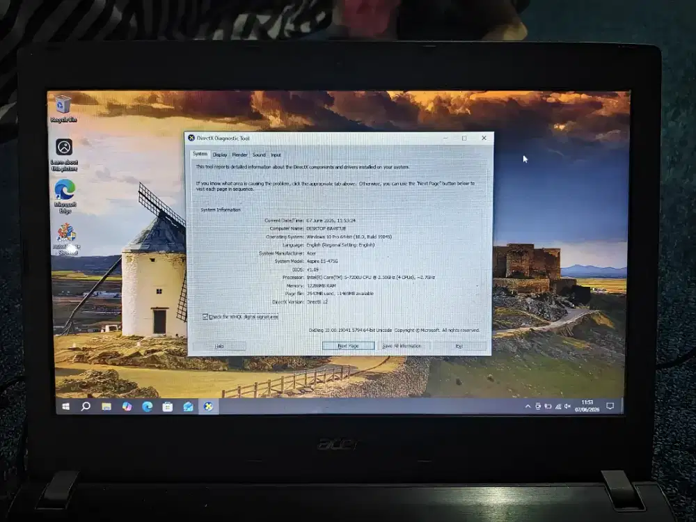Laptop Aspire E5 475G