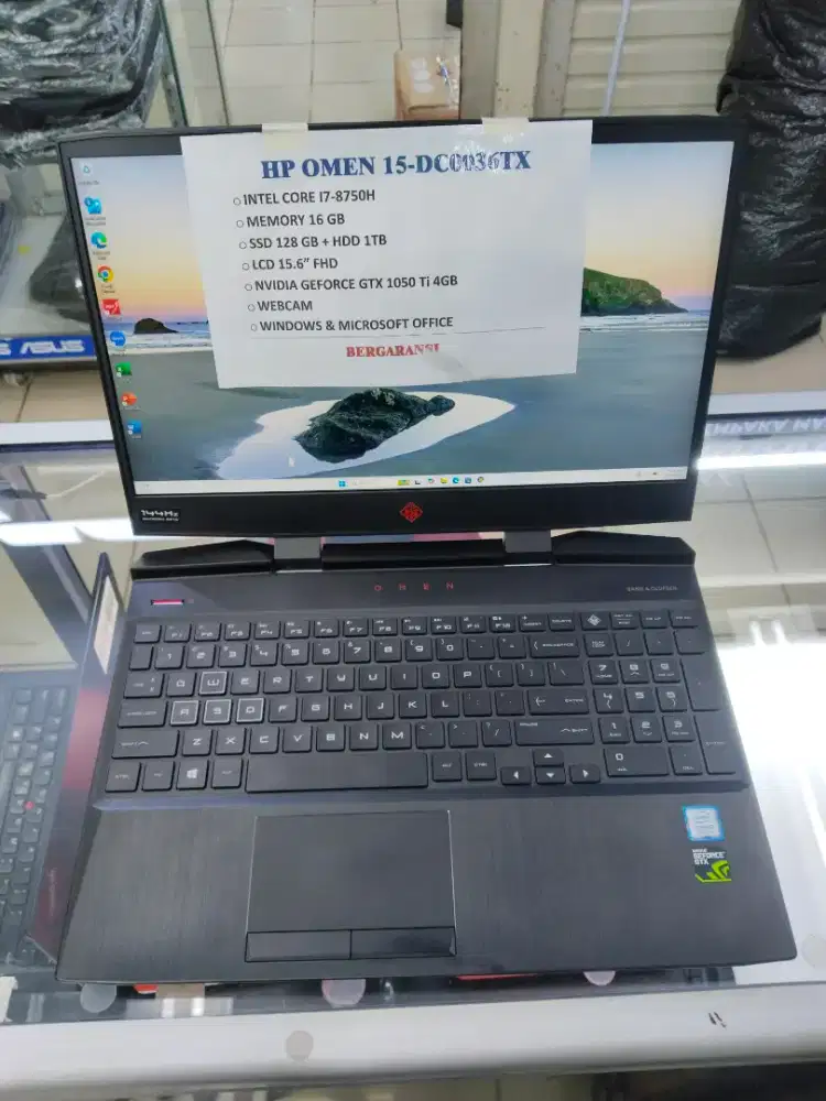 SND OMEN 15 I7 GEN 8/RAM 16GB/SSD 128GB + HDD 1TB/GTX 1050Ti 4GB