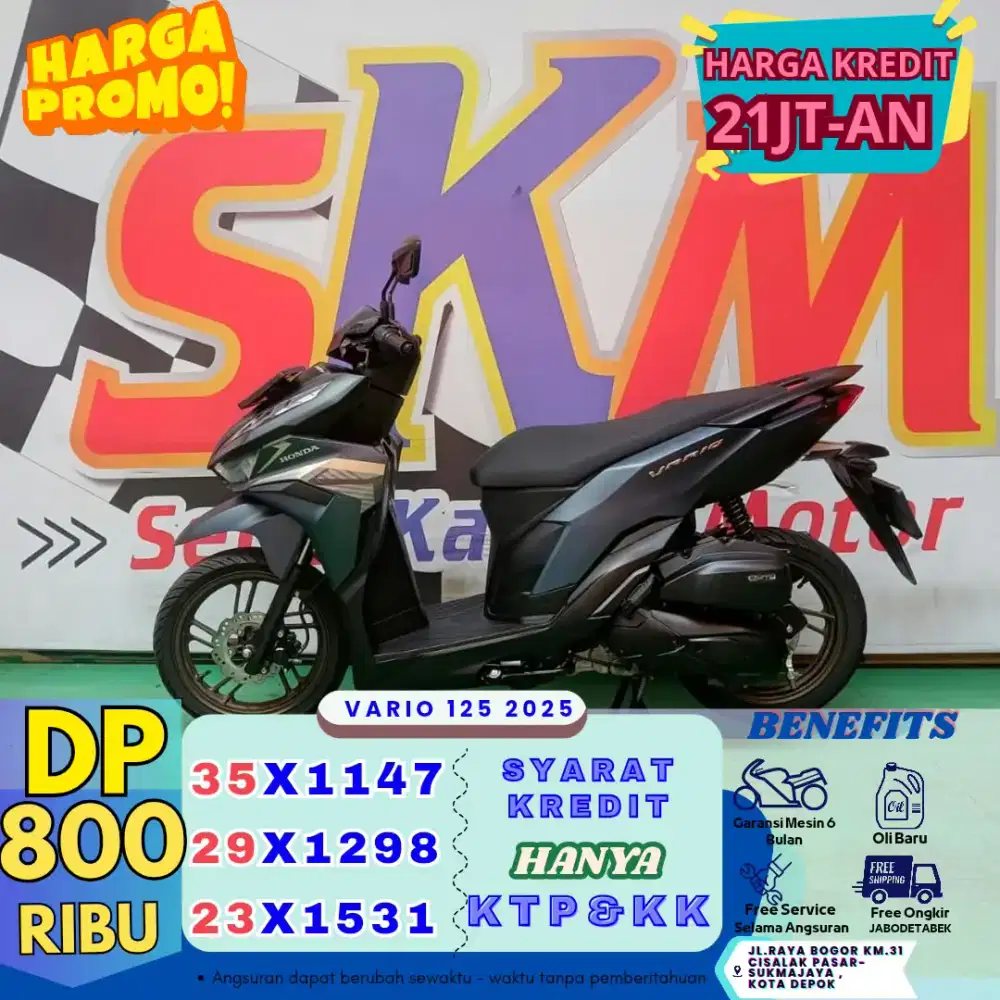 Honda Vario125 2025 DP 800rb syarat kredit KTP KK