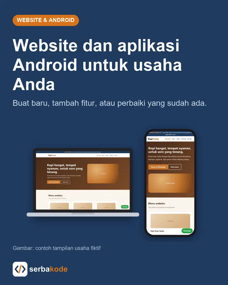 Jasa Buat Website & Aplikasi Android | Tambah Fitur | Perbaikan