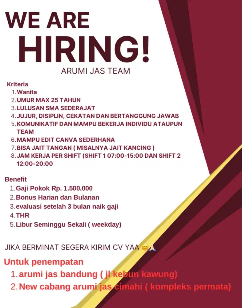 Dibutuhkan Segera