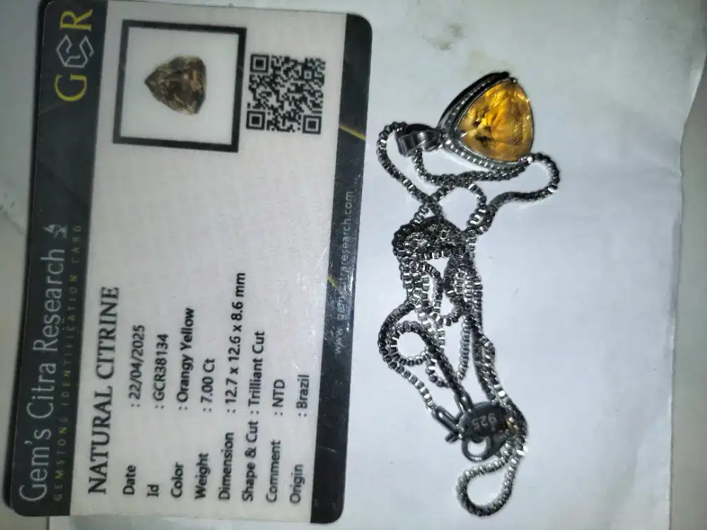 Kalung titanium plus natural citrine
