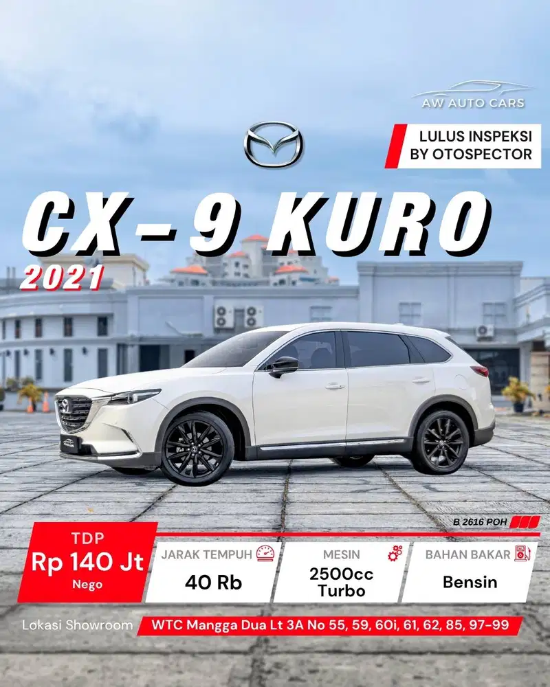 Mazda CX-9 Kuro 2021 Low KM CX9 2022 Elite 2020 FWD 2023 AWD 2019