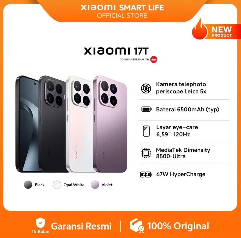 Promo Baru...Xiaomi Mi 17T 5G 12/512 Grs Resmi (Warna : Black)