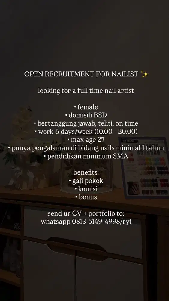 loker nailist / nail therapist / beautician