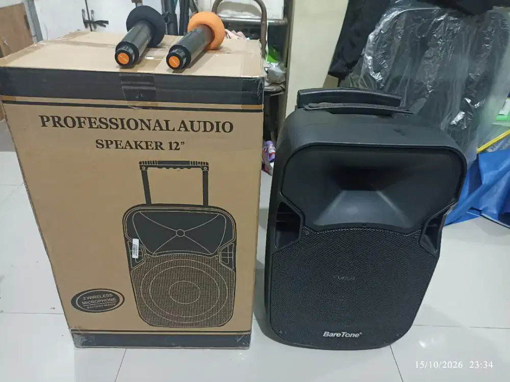 Speaker Portabel Baretone 12 inch Max 12 AL bonus mic 2