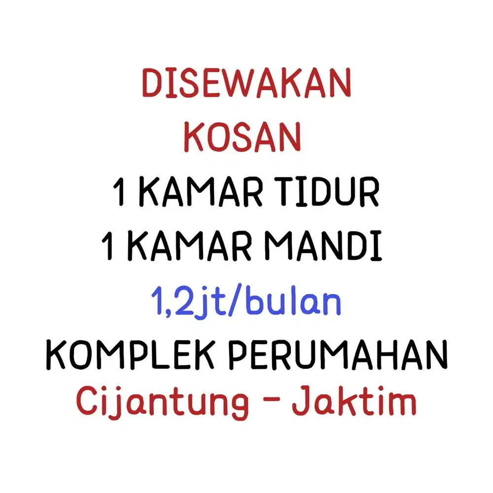 DISEWAKAN KOSAN