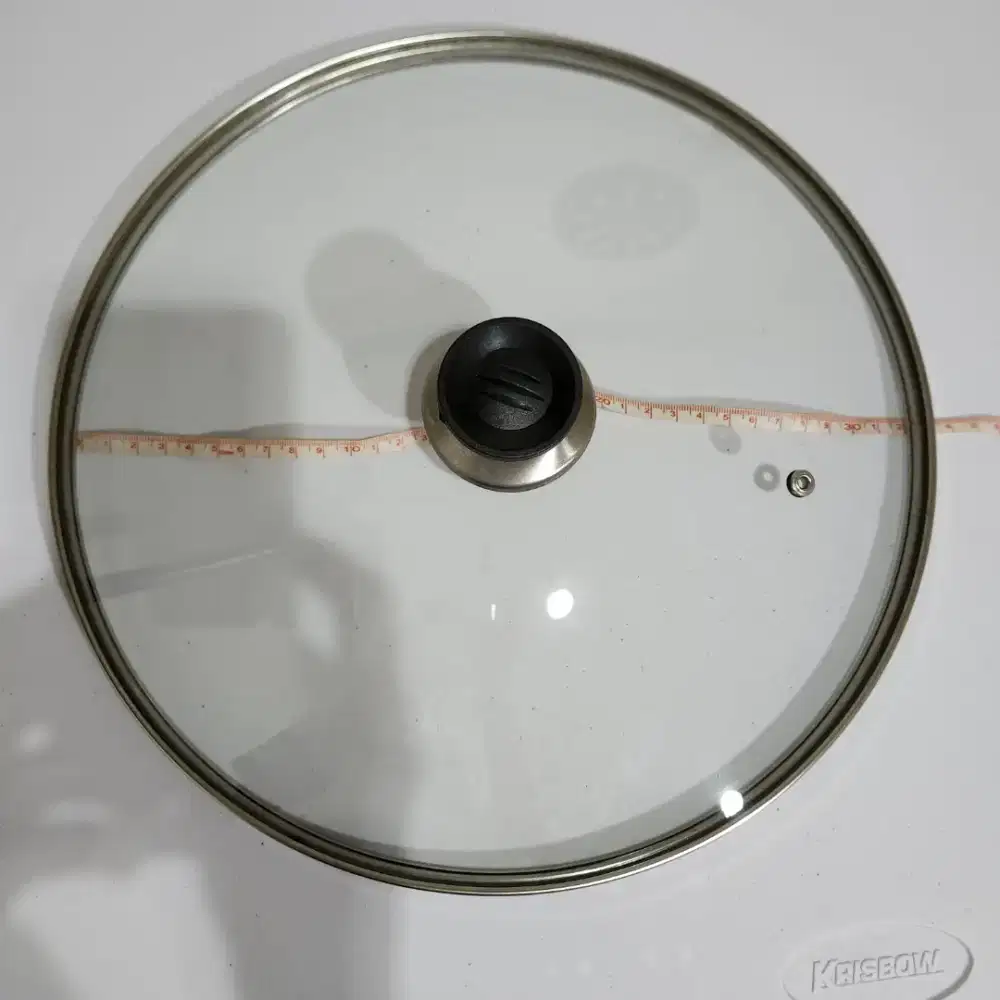 Tutup panci kaca stainless steel wajan kaca 32cm