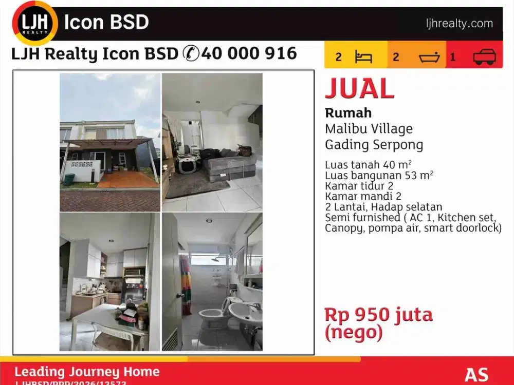 Di Jual Rumah Hunian Malibu Village Gading Serpong