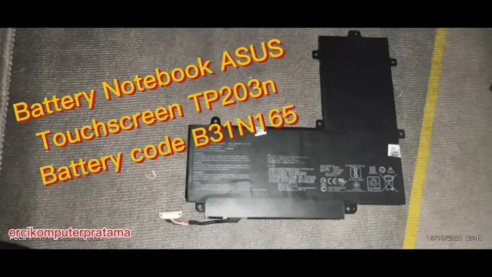 Battery Notebook ASUS Touchscreen TP203n Battery code B31N165.