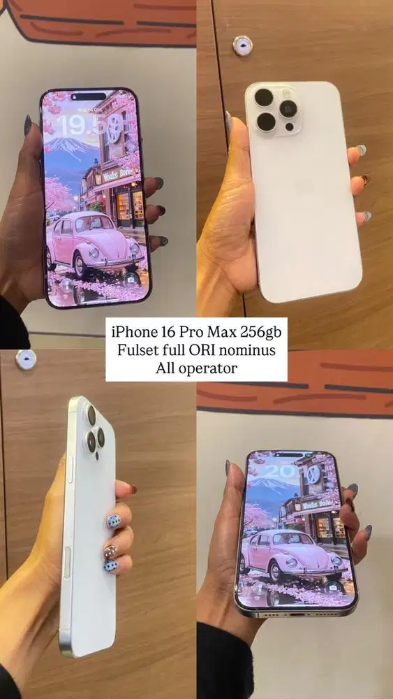 iPhone 16 Pro Max 256gb fulset ful Ori all operator white titanium