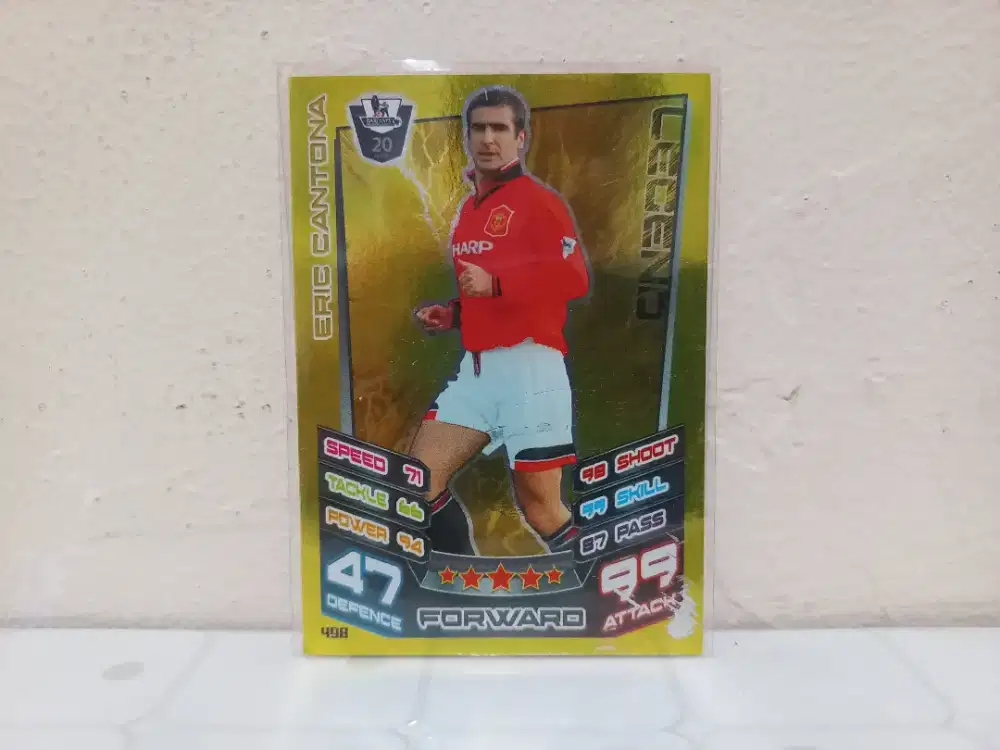 KARTU BOLA TOPPS MATCH ATTAX LEGEND ERIC CANTONA GOLD FOIL