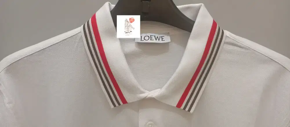 LOEWE TWIN TIPPED POLO SHIRT WHITE