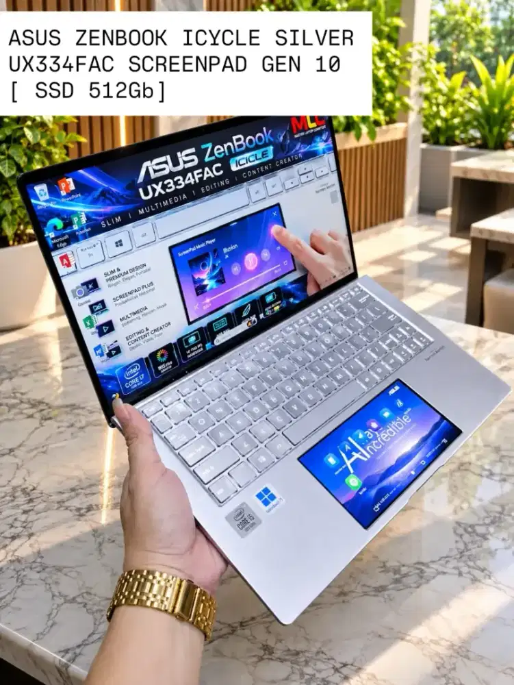 ASUS ZENBOOK ICYCLE SILVER UX334FAC SCREENPAD GEN 10 [ SSD 512Gb]