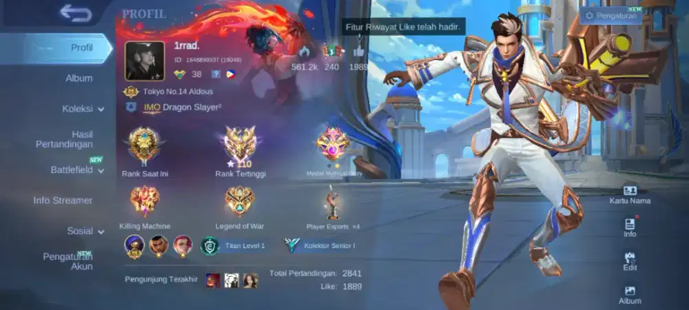 Akun Ml smurft Ex Imortal murah