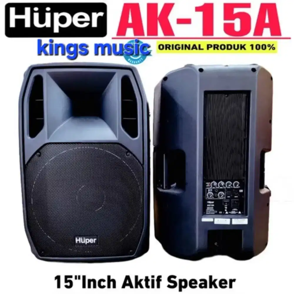 Huper ak15a active speaker 15in 5000watt
