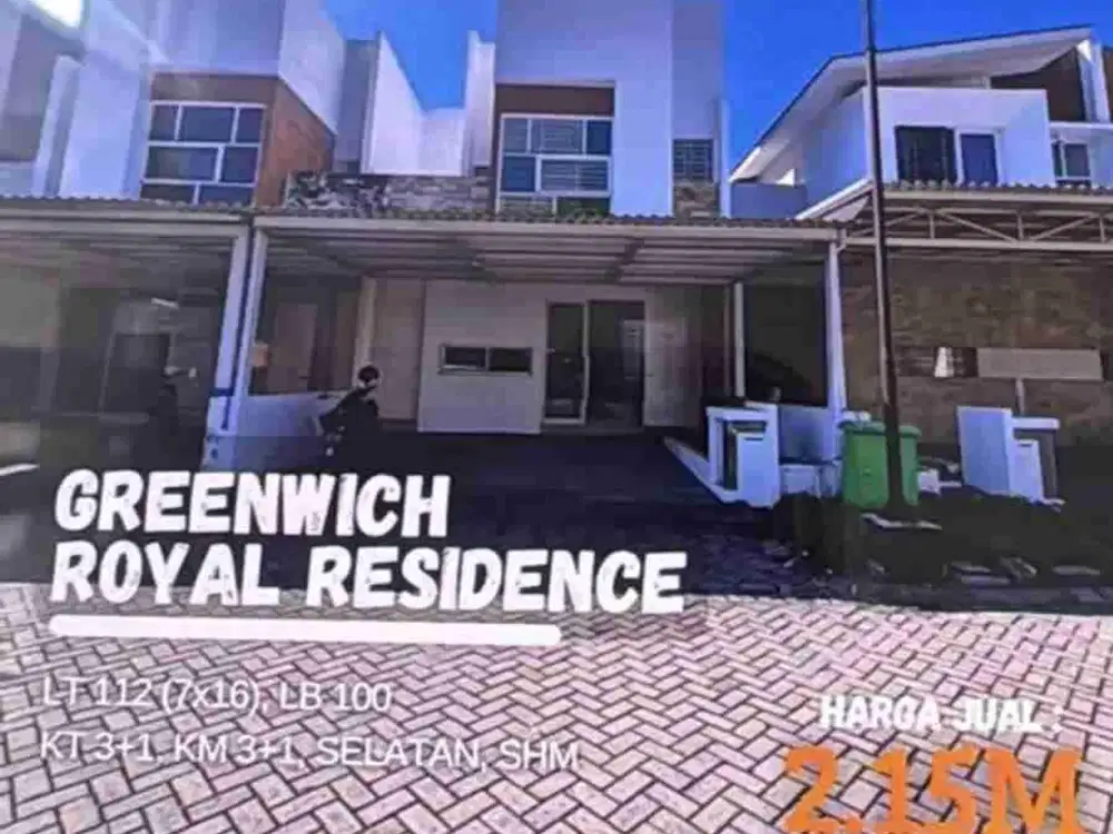 Murah Jual Cepat Royal Residence Greenwich 2 Lantai Dkt Danau