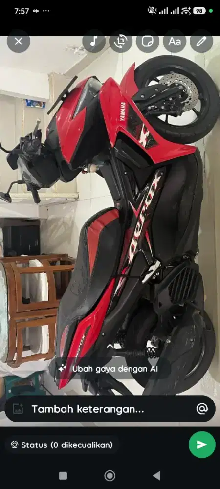 Yamaha Aerox 155CC tahun 2023 mulus