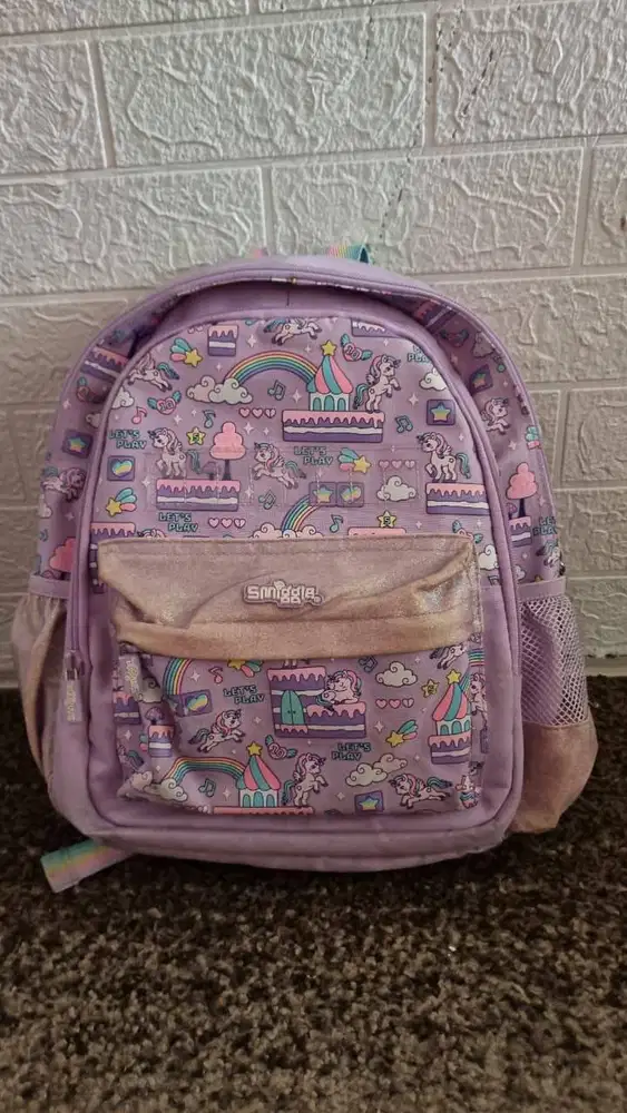 Smiggle ungu kuda pony tas sekolah anak tansel tk sd ori  original smi
