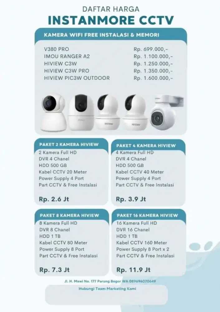 Kamera cctv keamanan rumah ruko dll