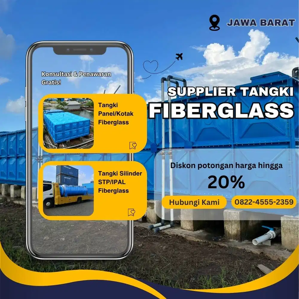 Tangki Fiberglass FRP-Panel Tank, Roof Tank & Ground Tank Bandung