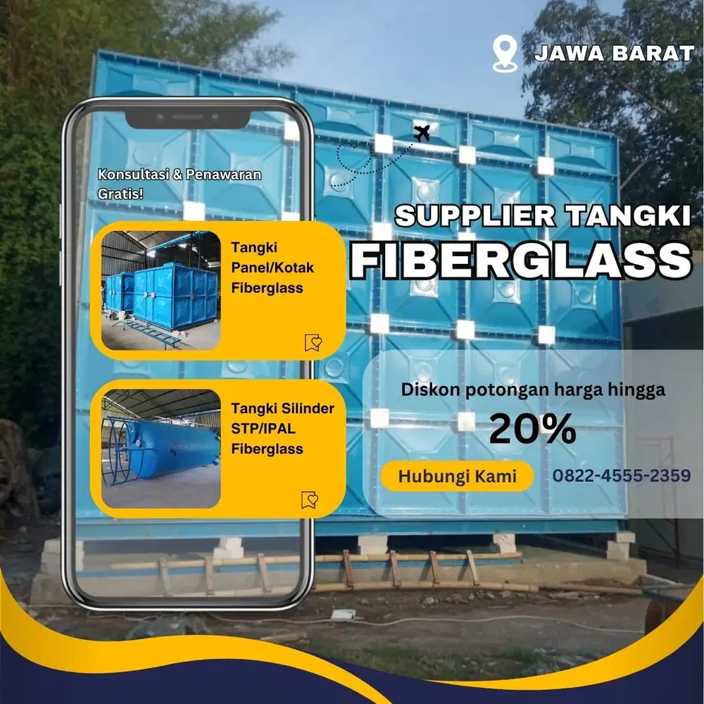 Tangki Fiberglass FRP-Panel Tank, Roof Tank & Ground Tank Bekasi