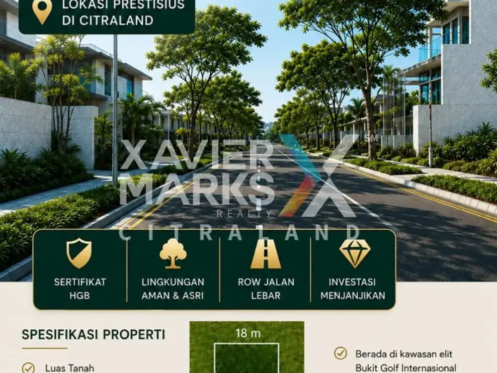 Dijual Tanah Bukit Golf International Citraland – Lokasi Prestisius & Asri