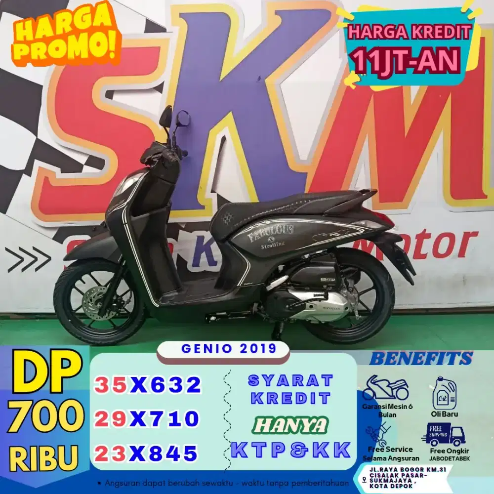 ( genio tahun 2019 dp:700 servis gratis selama angsuran cash credit