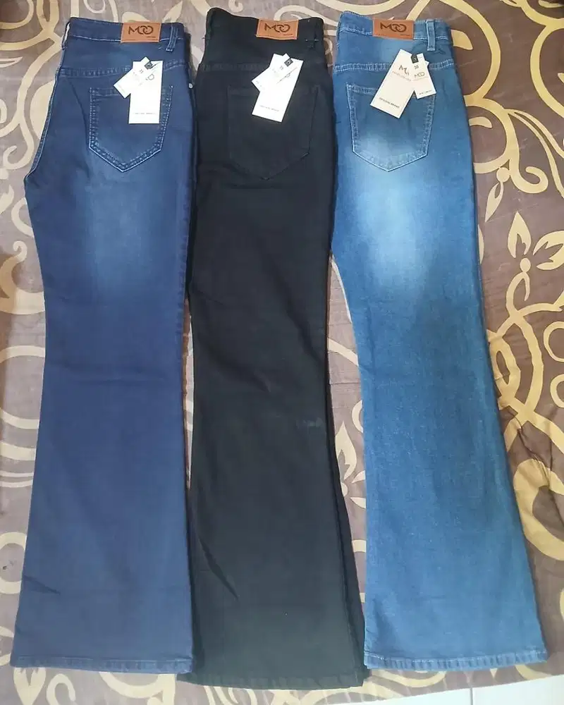 Celana cutbray denim stret